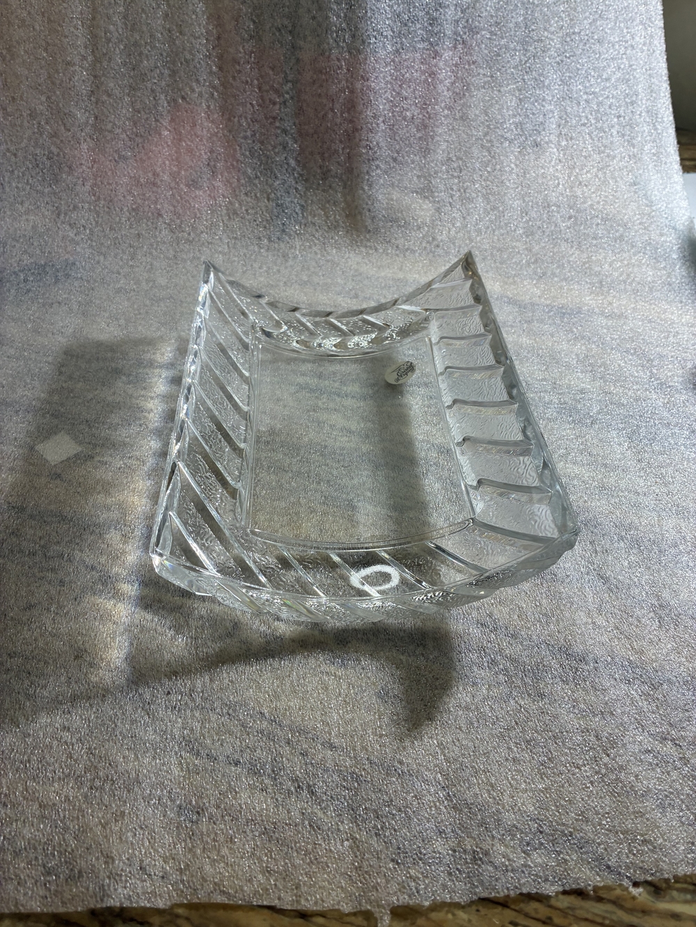 Crystal Clear Glass Decorative Tray - Elegant Accent